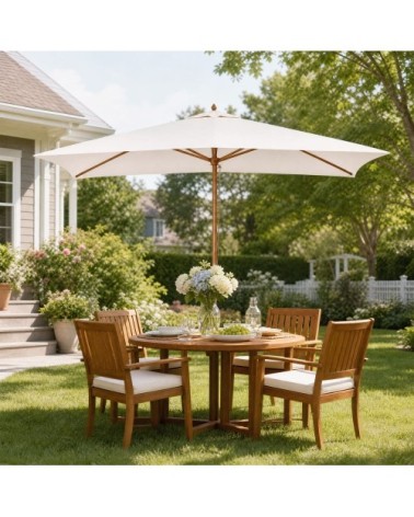 Parasol droit rectangulaire crème