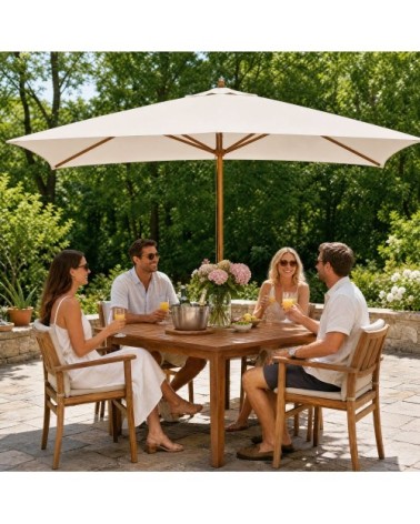 Parasol droit rectangulaire crème