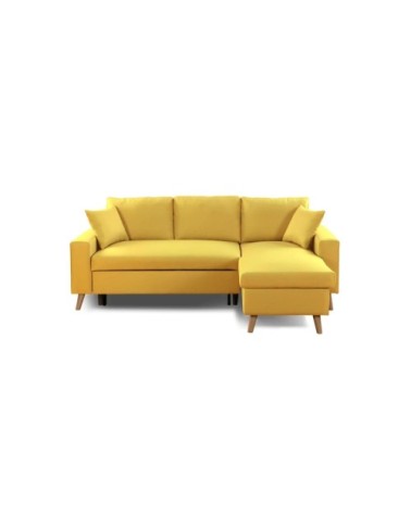 Canapé d'angle réversible et convertible - jaune ocre
