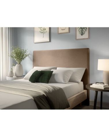Tête de lit en velours côtelé - 140cm - taupe