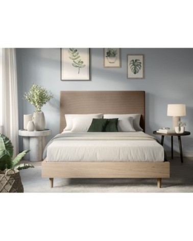 Tête de lit en velours côtelé - 140cm - taupe