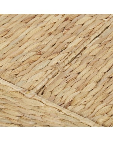 Malle en fibre végétale tressée marron
