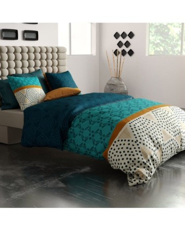 Parure de couette 100% coton 57 fils imprimée 260x240cm 2 taies