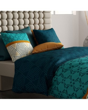 Parure de couette 100% coton 57 fils imprimée 260x240cm 2 taies