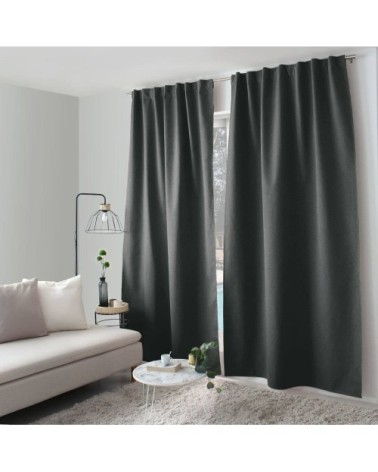 Rideau occultant [ ]polyester[ ]gris foncé[ ]140x240