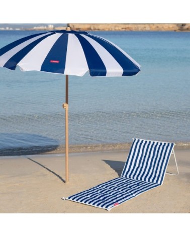 Chaise de Plage Polyester Pliable Bleu