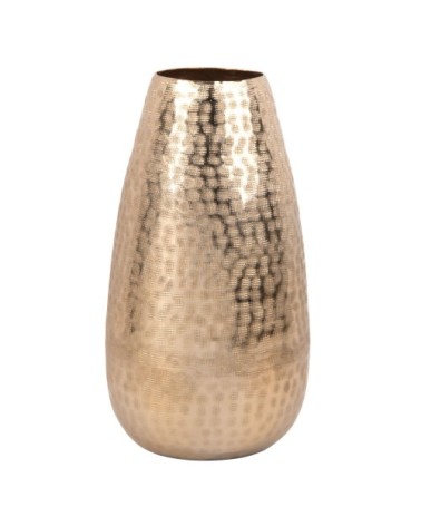 Vase en aluminium martelé doré H31