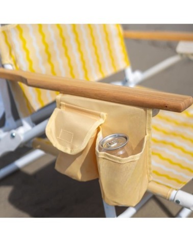 Chaise plage inclinable repose pieds aluminium jaune