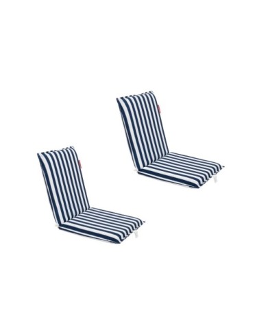 Lot de 2 Chaises de Plage Pliables Bleu