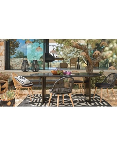 Tapis en polypropylène noir et gris 160x230