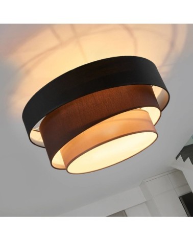 Plafonnier tissu en textile noir