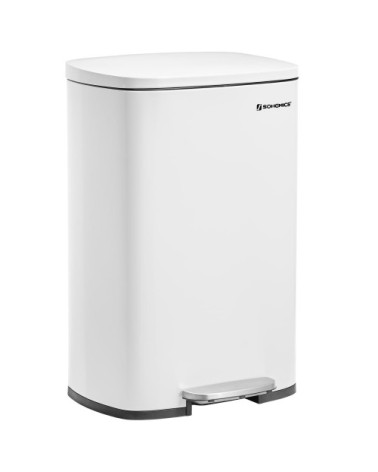 Poubelle à pédale 50L acier blanc