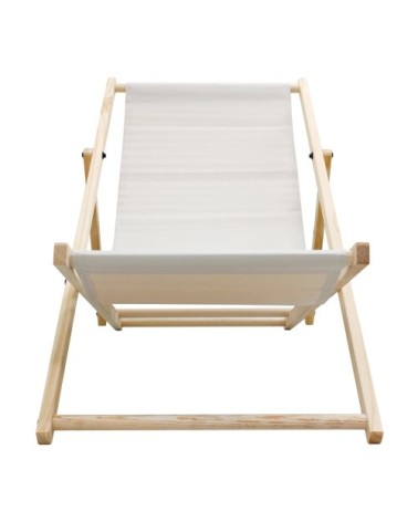 Lot de 10 chaises longues pliantes bois et tissu beige 3 positions