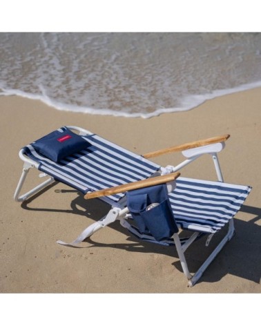 Lot de 2 Chaises de Plage Pliables Bleu