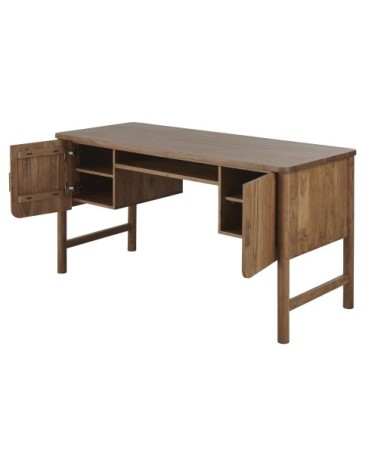 Bureau 2 portes en bois d'acacia teinté