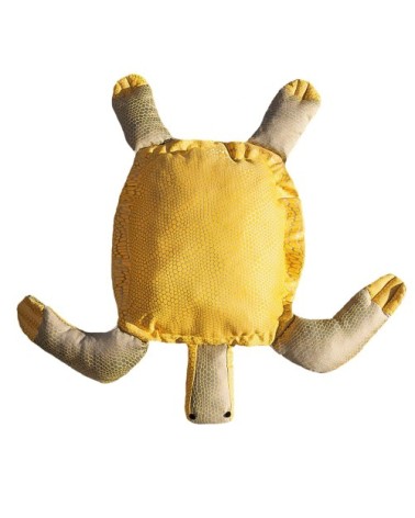 Coussin extérieur tortue jaune et gris