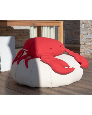 Coussin extérieur crabe rouge vif