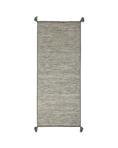 Tapis 100% coton tissé et tressé blanc 50x120