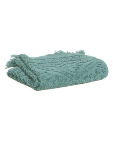 Serviette de toilette  en coton vert de gris 50 x 100