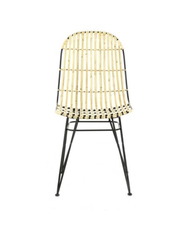 Chaise rotin naturel et métal