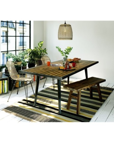 Chaise rotin naturel et métal