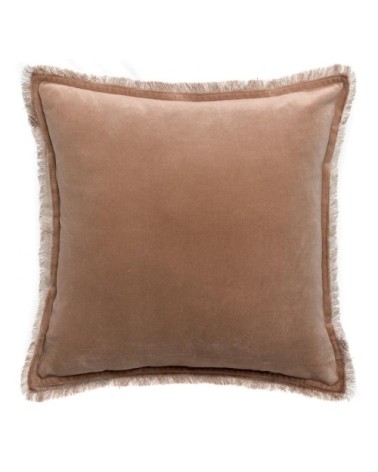 Coussin uni  en coton sésame 45 x 45
