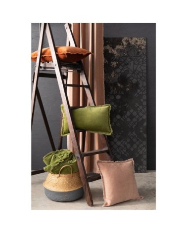 Coussin uni  en coton sésame 45 x 45