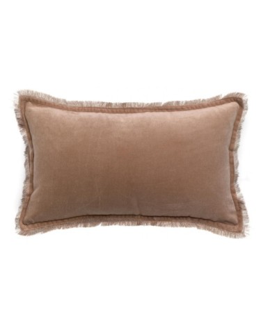 Coussin uni  en coton sésame 30 x 50