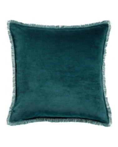 Coussin uni  en coton paon 45 x 45