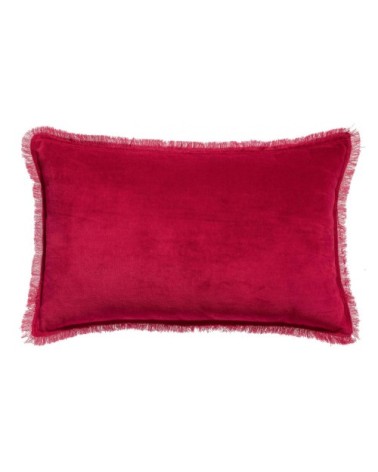 Coussin uni  en coton rubis 30 x 50