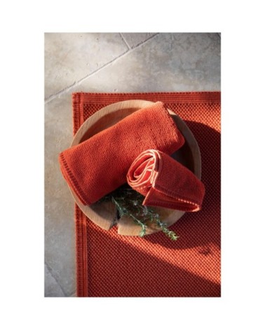 Tapis de bain uni  en coton lin 54 x 110