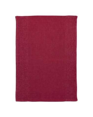 Torchon nid d'abeilles  en coton rubis 50 x 70