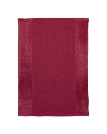 Torchon nid d'abeilles  en coton rubis 50 x 70