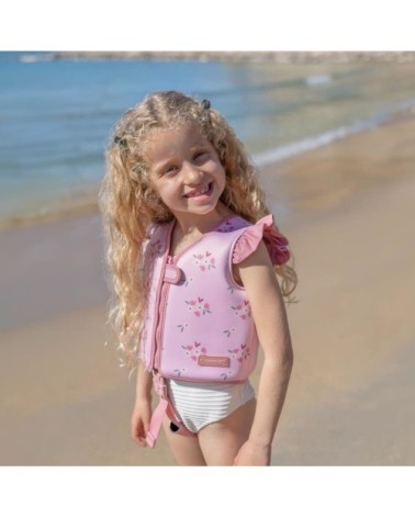 Gilet natation enfant néoprène 3-6 ans sécurité rose