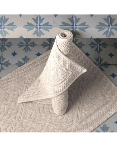 Tapis de Bain  en coton craie 54 x 110