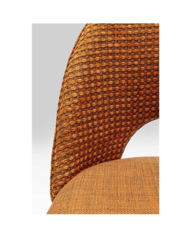 Chaise en tissu orange et acier