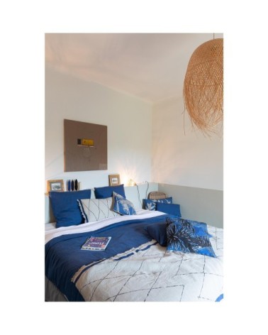 Coussin Coco brodé en coton touareg 45 x 45