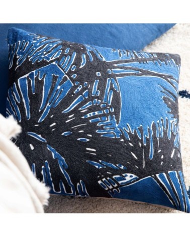 Coussin Coco brodé en coton touareg 45 x 45