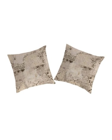 2 taies d'oreiller en coton bicolore 65x65