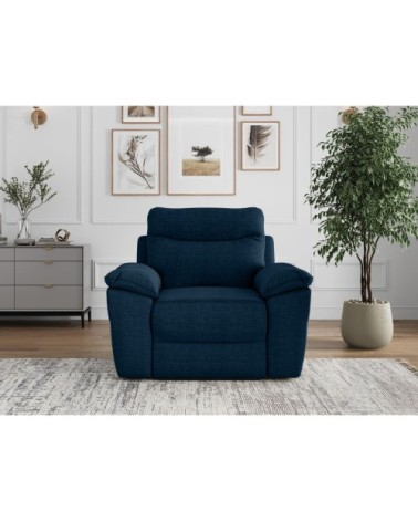 Fauteuil de relaxation manuel en tissu texturé 3d - bleu foncé