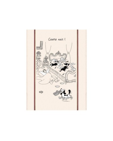 Grand torchon dubout courte nuit en coton écru 60 x 80