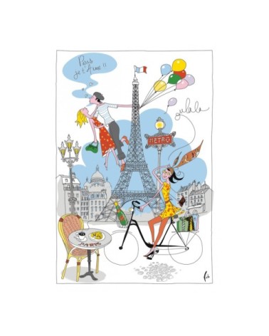 Torchon la ienne en coton blanc 72 x 48