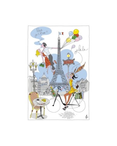 Torchon la ienne en coton blanc 72 x 48