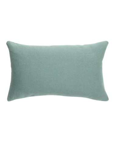 Coussin uni  en lin vert de gris 30 x 50