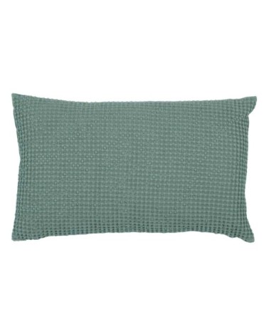 Coussin  en coton vert de gris 30 x 50