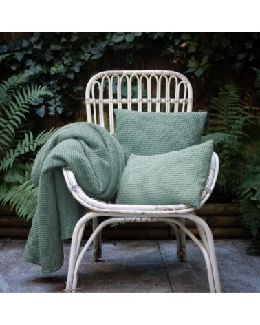 Coussin  en coton vert de gris 30 x 50