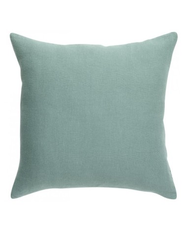 Coussin uni  en lin vert de gris 45 x 45