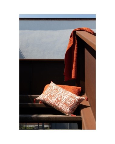 Jeté stonewashed  en coton rooibos 240 x 260