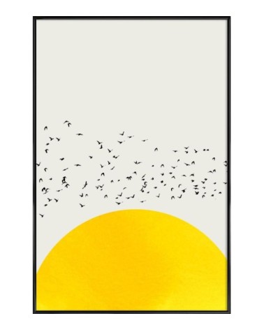 Affiche dans cadre standard (noir) jaune 20x30