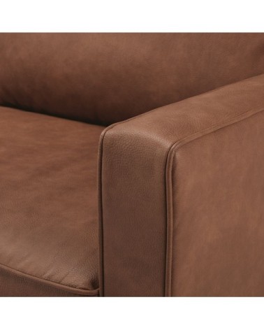 Canapé 2/3 places en textile enduit marron